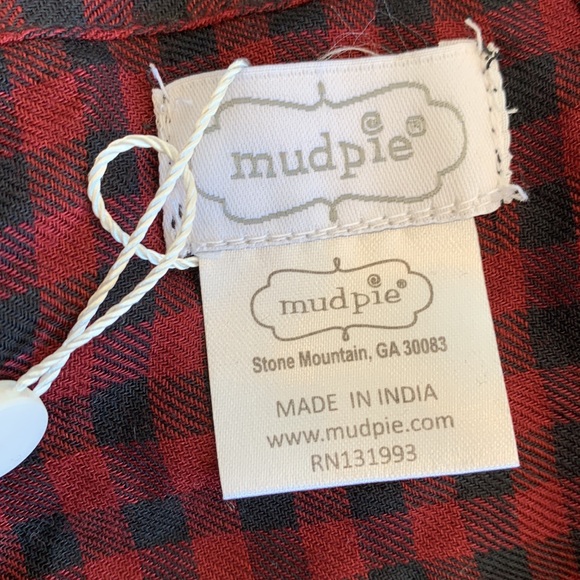 Mud Pie Gingham Square 100% Viscose Scarf, Burgundy & Black, 50” x50”, NWT - Picture 5 of 9